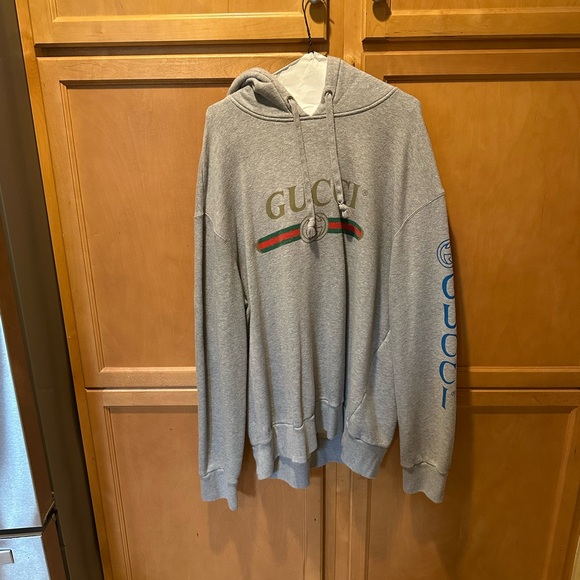 Gucci Gray Hoodie with Logo Accents - Picture 1 of 7